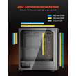 Θήκη VEVOR PC, θήκη gaming υπολογιστή Full-Tower, 3 ανεμιστήρες PWM για μητρική E-ATX