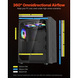 Θήκη VEVOR για gaming PC μεσαίου πύργου ATX, κουτί με 3 ανεμιστήρες ARGB 120 mm