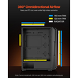 Θήκη VEVOR για gaming PC μεσαίου πύργου ATX, κουτί με 4 ανεμιστήρες ARGB 120 mm