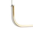 GLOBOSTAR® LINARIA 60923 Μοντέρνο Κρεμαστό Φωτιστικό Οροφής LED 36W 4150lm 180° AC 220-240V IP20 Ρυθμιζόμενο Λευκό CCT με Χειριστήριο από 2700K έως 6000K Dimmable - Lumileds SMD Chip - Χρυσό Βούρτσας - Μ120 x Π2 x Υ10cm - 3 Χρόνια Εγγύηση