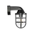 GLOBOSTAR® AGRE 61711 Φωτιστικό Τοίχου - Απλίκα Κήπου με Ντουί 1 x E27 AC 220-240V Αδιάβροχο IP65 - Μάυρο - Μ18 x Π11.5 x Υ22cm