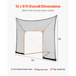 VEVOR 12x9 ft Χόκεϊ Λακρός Τέρμα με Διχτυ Προπόνησης Εκτεταμένης Κάλυψης