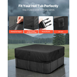 Κάλυμμα υδρομασάζ εξωτερικού χώρου VEVOR 2235x2235x508mm, ανθεκτικό στις καιρικές συνθήκες και αδιάβροχο, μαύρο