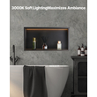 Θέση ντους VEVOR 33,0x63,5x10,2 cm Εντοιχιζόμενο ράφι με ταινία LED από ανοξείδωτο ατσάλι