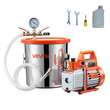 Μονοβάθμια αντλία κενού VEVOR 110L/min, θάλαμος απαερίωσης από ανοξείδωτο χάλυβα 11,36L