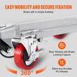 VEVOR Hydraulic Lift Table Cart, 500lbs Capacity 28,5" Lifting Ύψος, Χειροκίνητο Τραπέζι ανύψωσης μονής ψαλίδας με 4 τροχούς και αντιολισθητικό μαξιλαράκι, Υδραυλικό καρότσι με ψαλίδια για χειρισμό υλικού, γκρι
