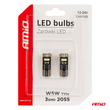 ΛΑΜΠΑΚΙΑ LED T10e W5W 12/24V 3x2055 SMD LED CAN-BUS ΛΕΥΚΟ AMIO - 2 ΤΕΜ.