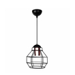 GloboStar® BUR 204-0180 Μοντέρνο Κρεμαστό Φωτιστικό Οροφής Μονόφωτο 1 x E27 AC 220-240V IP20 Μαύρο - Μ17 x Π17 x Υ23cm