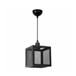 GloboStar® JAULA 204-0181 Μοντέρνο Κρεμαστό Φωτιστικό Οροφής Μονόφωτο 1 x E27 AC 220-240V IP20 Μαύρο - Μ17 x Π17 x Υ23cm