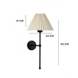 GloboStar® LING 204-0188 Μοντέρνο Φωτιστικό Τοίχου Απλίκα Μονόφωτο 1 x E27 AC 220-240V IP20 Μπεζ & Μαύρο - Μ22 x Π22 x Υ50cm