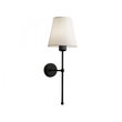 GloboStar® LING 204-0190 Μοντέρνο Φωτιστικό Τοίχου Απλίκα Μονόφωτο 1 x E27 AC 220-240V IP20 Μπεζ & Μαύρο - Μ13 x Π13 x Υ50cm