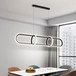 LG-6665 Ring Μεταλλικό Κρεμαστό Φωτιστικό 70Watt L120*W22*H100CM Μαύρο Dimmable CCT με χειριστήριο