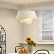 LG-7244 Retro Υφασμάτινο Κρεμαστό Φωτιστικό D50xH32cm Λευκό Ε27x4