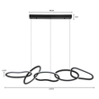 Rings Πολυέλαιος Οροφής LED Dimmable CCT 96W 7680Lm 122cm με Χειριστήριο