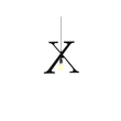 100151-X ALPHABET Μοντέρνο Κρεμαστό Φωτιστικό Οροφής Μονόφωτο 1xE27 Μαύρο Μεταλλικό Φιγούρα X Φ38 x Υ38cm
