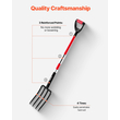 4 Tines Garden Fork Fiberglass Handle 45 in Digging Spading Pitchfork Heavy Duty | VEVOR US
