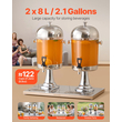 Διανομέας Ποτών VEVOR 8L x 2 Διανομέας Ποτών για Πάρτι με Δίσκο Σούπας