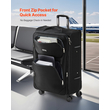 28-Inch Softside Expandable Luggage with Spinner Wheels Checked Suitcase Black | VEVOR US