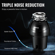 Garbage Disposal 1.25HP Continuous Food Waste Disposer 3360RPM EZ Connect Corded | VEVOR US