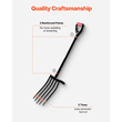 5 Tines Garden Fork Tool Metal Handle 41 in Spading Pitchfork Y Grip Heavy Duty | VEVOR US