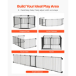 Baby Gate 192 Inch Extra Wide 28 Inch High 8-Panel Foldable Dog Gate Black | VEVOR US