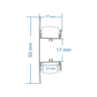 GLOBOSTAR® ALP-WALL-UPDOWN CONCEALED 70844-1M Επιφανειακό Προφίλ Αλουμινίου Ειδικό για Δημιουργία Κρυφού Φωτισμού Up & Down με Λευκό Γαλακτερό Πατητό Κάλυμμα για Ταινίες LED IP20 - Ασημί - Μ100 x Π5 x Υ1.7cm