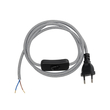 GLOBOSTAR® WHIP 77670 Μοντέρνο DIY Φωτιστικό με Υφασμάτινο Καλώδιο, με Διακόπτη On/Off AC 220-240V IP20 - Ασημί & Μαύρο - Μ140 x Π2.7 x Υ1.9cm