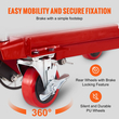 Επιτραπέζιο καρότσι VEVOR Hydraulic Lift, 500lbs Capacity Ύψος ανύψωσης 28,5" Χειροκίνητο Τραπέζι ανύψωσης μονής ψαλίδας με 4 ρόδες και αντιολισθητικό μαξιλαράκι, υδραυλικό καρότσι με ψαλίδια για χειρισμό υλικού, κόκκινο