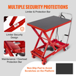 Επιτραπέζιο καρότσι VEVOR Hydraulic Lift, 500lbs Capacity Ύψος ανύψωσης 28,5" Χειροκίνητο Τραπέζι ανύψωσης μονής ψαλίδας με 4 ρόδες και αντιολισθητικό μαξιλαράκι, υδραυλικό καρότσι με ψαλίδια για χειρισμό υλικού, κόκκινο