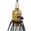 GloboStar® ELMA 999-0239 Μοντέρνο Επιτραπέζιο Φωτιστικό Πορτατίφ Μονόφωτο 1 x E27 IP20 Μπεζ Ξύλο με Μαύρο Μέταλλο - Μ35 x Π20 x Υ43cm