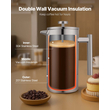 Καφετιέρα VEVOR French Press 1,5L από ανοξείδωτο ατσάλι, ασημί
