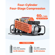 Αεροσυμπιεστής VEVOR PCP 4500PSI/30Mpa Τετρακύλινδρος Αεροσυμπιεστής με Φιάλη Καταδύσεων