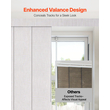 Στόρια VEVOR με Επεκτεινόμενη Ράγα 116 έως 218 cm W με δυνατότητα περικοπής, ανοιχτό γκρι