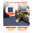 Πλακάκια χαλιού VEVOR 610x610 mm 15 τεμάχια αυτοκόλλητα χαλιά αποκολλούμενα και κολλημένα σε γκρι χρώμα