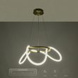kelvo® GLOW 61658 Μοντέρνο Κρεμαστό Φωτιστικό Οροφής LED 36W 3600lm 360° AC 220-240V IP20 Ρυθμιζόμενο Λευκό CCT με Χειριστήριο από 2700K έως 6000K Dimmable - Lumileds SMD Chip - Χρυσό Πλατίνα & Λευκό Νήμα - Μ60 x Π60 x Υ45cm - 3 Χρόνια Εγγύηση