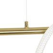 kelvo® GLOW 61663 Μοντέρνο Κρεμαστό Φωτιστικό Οροφής LED 45W 4500lm 360° AC 220-240V IP20 Ρυθμιζόμενο Λευκό CCT με Χειριστήριο από 2700K έως 6000K Dimmable - Lumileds SMD Chip - Χρυσό Πλατίνα & Λευκό Νήμα - Μ150 x Π35 x Υ50cm - 3 Χρόνια Εγγύηση
