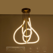 kelvo® GLOW 61670 Μοντέρνο Φωτιστικό Οροφής LED 40W 4000lm 360° AC 220-240V IP20 Ρυθμιζόμενο Λευκό CCT με Χειριστήριο από 2700K έως 6000K Dimmable - Lumileds SMD Chip - Χρυσό Πλατίνα & Λευκό Νήμα - Μ50 x Π50 x Υ70cm - 3 Χρόνια Εγγύηση
