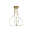 kelvo® GLOW 61670 Μοντέρνο Φωτιστικό Οροφής LED 40W 4000lm 360° AC 220-240V IP20 Ρυθμιζόμενο Λευκό CCT με Χειριστήριο από 2700K έως 6000K Dimmable - Lumileds SMD Chip - Χρυσό Πλατίνα & Λευκό Νήμα - Μ50 x Π50 x Υ70cm - 3 Χρόνια Εγγύηση