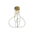 kelvo® GLOW 61670 Μοντέρνο Φωτιστικό Οροφής LED 40W 4000lm 360° AC 220-240V IP20 Ρυθμιζόμενο Λευκό CCT με Χειριστήριο από 2700K έως 6000K Dimmable - Lumileds SMD Chip - Χρυσό Πλατίνα & Λευκό Νήμα - Μ50 x Π50 x Υ70cm - 3 Χρόνια Εγγύηση