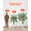 Τεχνητός Φοίνικας Areca VEVOR 1829 mm με Λευκή Γλάστρα Εσωτερικού Χώρου