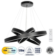 GLOBOSTAR® VENOM TRIO 61188-DECO Μοντέρνο Κρεμαστό Φωτιστικό Οροφής LED 120W 14158lm 120° AC 220-240V IP20 Ρυθμιζόμενο Λευκό CCT με Χειριστήριο από 2700K έως 6000K Dimmable - Lumileds SMD Chip - Μαύρο Ματ - Μ80 x Π80 x Υ60cm - 3 Χρόνια Εγγύηση