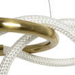 kelvo® GLOW 61657 Μοντέρνο Κρεμαστό Φωτιστικό Οροφής LED 30W 3000lm 360° AC 220-240V IP20 Ρυθμιζόμενο Λευκό CCT με Χειριστήριο από 2700K έως 6000K Dimmable - Lumileds SMD Chip - Χρυσό Πλατίνα & Λευκό Νήμα - Μ40 x Π40 x Υ35cm - 3 Χρόνια Εγγύηση