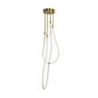 kelvo® GLOW 61672 Μοντέρνο Κρεμαστό Φωτιστικό Οροφής LED 42W 4200lm 360° AC 220-240V IP20 Ρυθμιζόμενο Λευκό CCT με Χειριστήριο από 2700K έως 6000K Dimmable - Lumileds SMD Chip - Χρυσό Πλατίνα & Λευκό Νήμα - Μ50 x Π50 x Υ70cm - 3 Χρόνια Εγγύηση