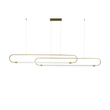 kelvo® GLOW 61665 Μοντέρνο Κρεμαστό Φωτιστικό Οροφής LED 28W 2800lm 360° AC 220-240V IP20 Ρυθμιζόμενο Λευκό CCT με Χειριστήριο από 2700K έως 6000K Dimmable - Lumileds SMD Chip - Χρυσό Πλατίνα & Λευκό Νήμα - Μ160 x Π3 x Υ25cm - 3 Χρόνια Εγγύηση