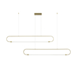 kelvo® GLOW 61665 Μοντέρνο Κρεμαστό Φωτιστικό Οροφής LED 28W 2800lm 360° AC 220-240V IP20 Ρυθμιζόμενο Λευκό CCT με Χειριστήριο από 2700K έως 6000K Dimmable - Lumileds SMD Chip - Χρυσό Πλατίνα & Λευκό Νήμα - Μ160 x Π3 x Υ25cm - 3 Χρόνια Εγγύηση