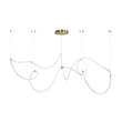 kelvo® GLOW 61669 Μοντέρνο Κρεμαστό Φωτιστικό Οροφής LED 105W 10500lm 360° AC 220-240V IP20 Ρυθμιζόμενο Λευκό CCT με Χειριστήριο από 2700K έως 6000K Dimmable - Lumileds SMD Chip - Χρυσό Πλατίνα & Λευκό Νήμα - Μ300 x Π300 x Υ120cm - 3 Χρόνια Εγγύηση