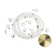 kelvo® GLOW 61669 Μοντέρνο Κρεμαστό Φωτιστικό Οροφής LED 105W 10500lm 360° AC 220-240V IP20 Ρυθμιζόμενο Λευκό CCT με Χειριστήριο από 2700K έως 6000K Dimmable - Lumileds SMD Chip - Χρυσό Πλατίνα & Λευκό Νήμα - Μ300 x Π300 x Υ120cm - 3 Χρόνια Εγγύηση