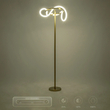 kelvo® GLOW 61687 Μοντέρνο Επιδαπέδιο Φωτιστικό LED 30W 3000lm 360° AC 220-240V IP20 Ρυθμιζόμενο Λευκό CCT με Αφή 2700K/4500K/6000K Dimmable - Lumileds SMD Chip - Χρυσό Πλατίνα & Λευκό Νήμα - Μ45 x Π45 x Υ160cm - 3 Χρόνια Εγγύηση