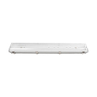 GLOBOSTAR® VIGAS 999-0250 Γραμμικό Βιομηχανικό Φωτιστικό Σκαφάκι Tri-Proof με Μεταλλικά Clips για 2 x Λάμπες T8 G13 90cm Τύπου Φθορίου LED Τροφοδοσίας Ενός Άκρου 120° AC 220-240V Αδιάβροχο IP65 - Γκρι με Διάφανο Κάλυμμα Πλαστικό PC - Μ100 x Π15 x Υ10cm