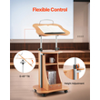 Βάση VEVOR Podium, Ξύλινο Αναλόγιο 1100 mm, Φορητό Γραφείο Laptop με Κλειδώσιμες Ρόδες, Ευρεία Επιφάνεια Ανάγνωσης και Ανοιχτός Χώρος Αποθήκευσης, Ρυθμιζόμενο Ύψος και Γωνία, για Ομιλίες, Διαλέξεις ή Παρουσιάσεις